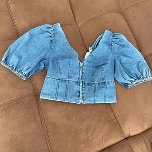 Denim Crop Top - Size Small
